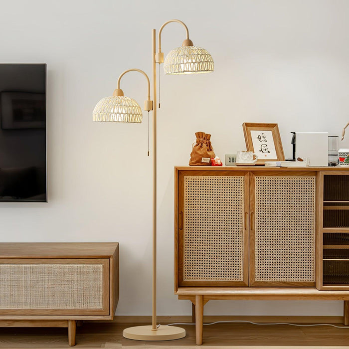 Rattan Arch Floor Lamp-DWHOME