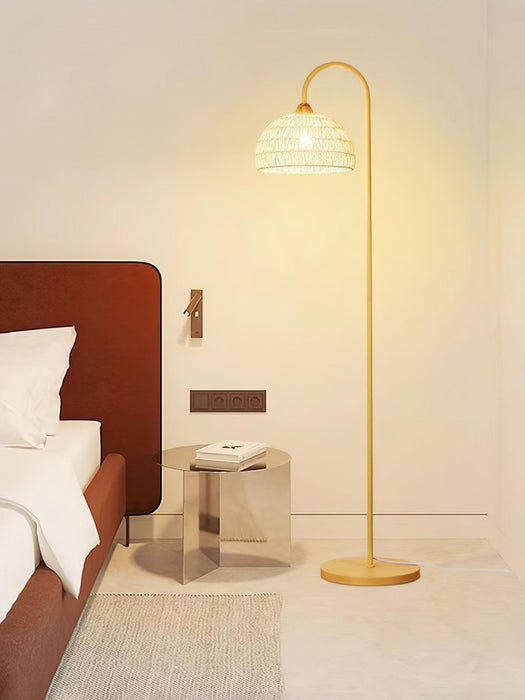 Rattan Arch Floor Lamp-DWHOME