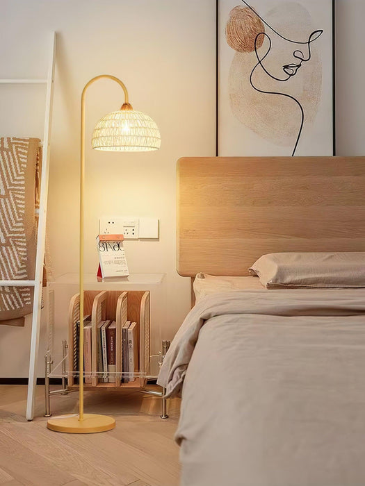Rattan Arch Floor Lamp-DWHOME