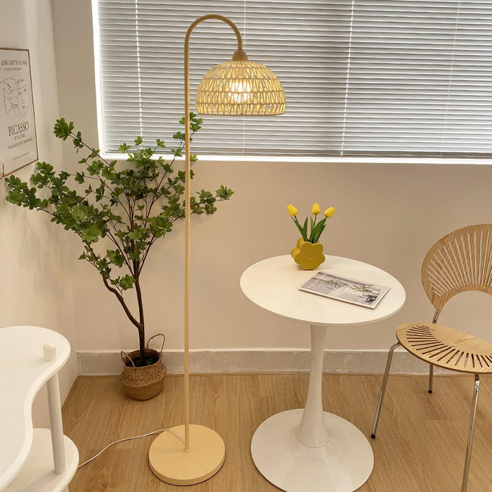 Rattan Arch Floor Lamp-DWHOME