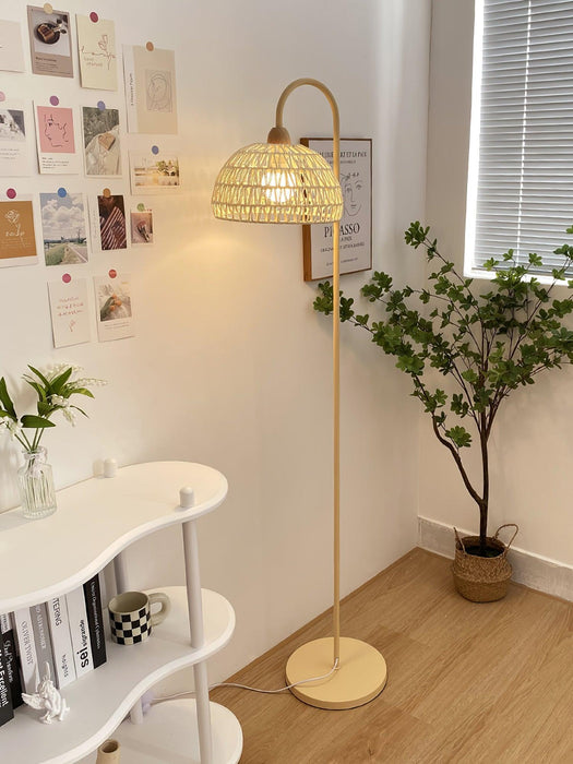 Rattan Arch Floor Lamp-DWHOME