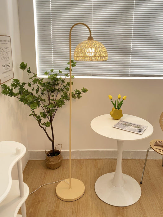 Rattan Arch Floor Lamp-DWHOME