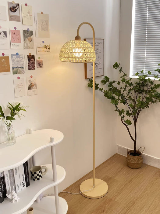 Rattan Arch Floor Lamp-DWHOME