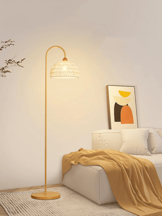 Rattan Arch Floor Lamp-DWHOME