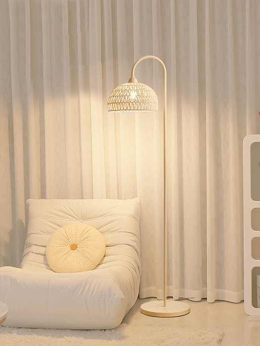 Rattan Arch Floor Lamp-DWHOME