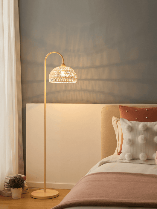Rattan Arch Floor Lamp-DWHOME