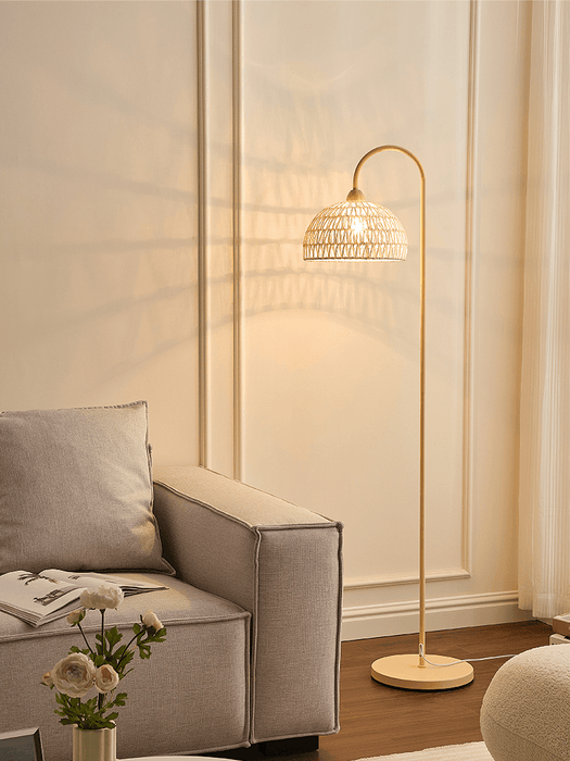 Rattan Arch Floor Lamp-DWHOME