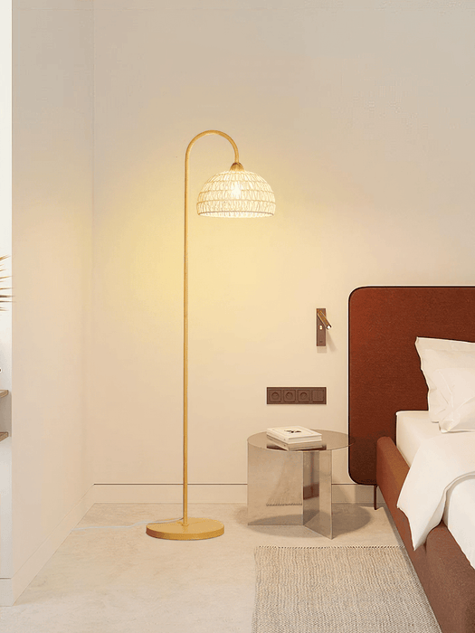 Rattan Arch Floor Lamp-DWHOME