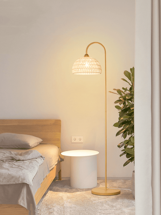 Rattan Arch Floor Lamp-DWHOME