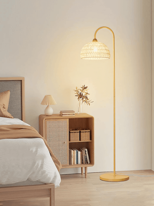 Rattan Arch Floor Lamp-DWHOME