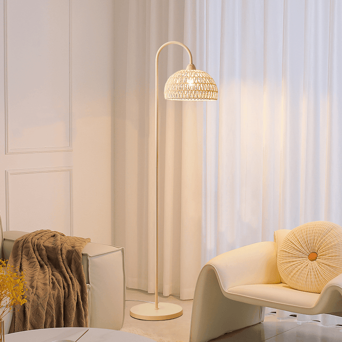 Rattan Arch Floor Lamp-DWHOME