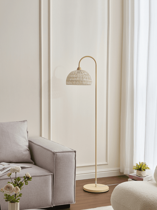 Rattan Arch Floor Lamp-DWHOME