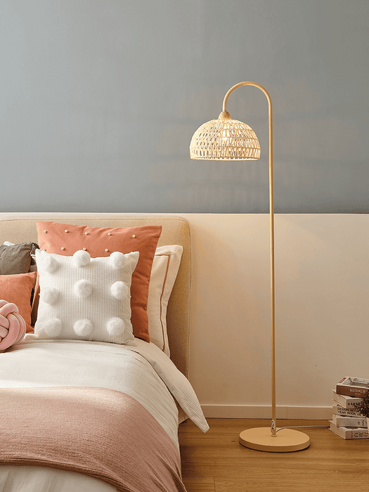 Rattan Arch Floor Lamp-DWHOME