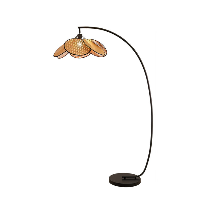 Rattan Bloom Arc Floor Lamp - Vakkerlight