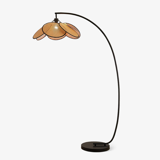 Rattan Bloom Arc Floor Lamp - Vakkerlight