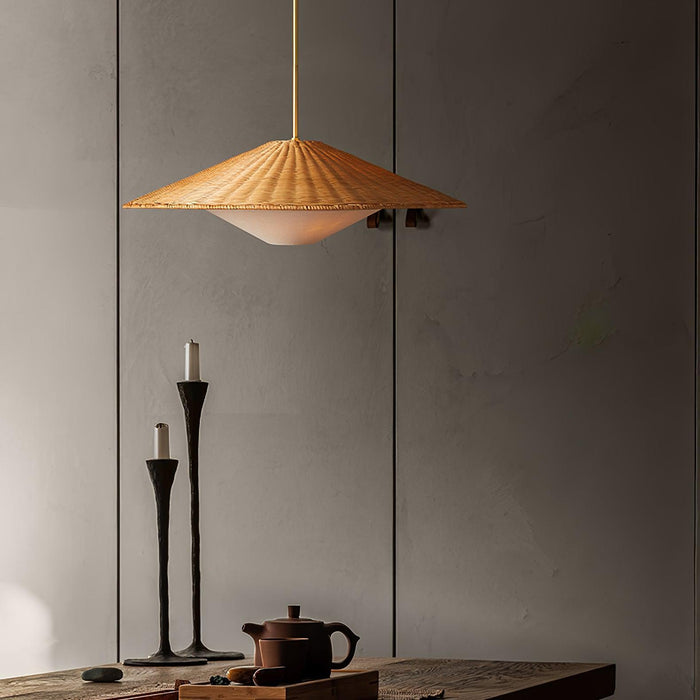 Rattan Hat Pendant Light-DWHOME