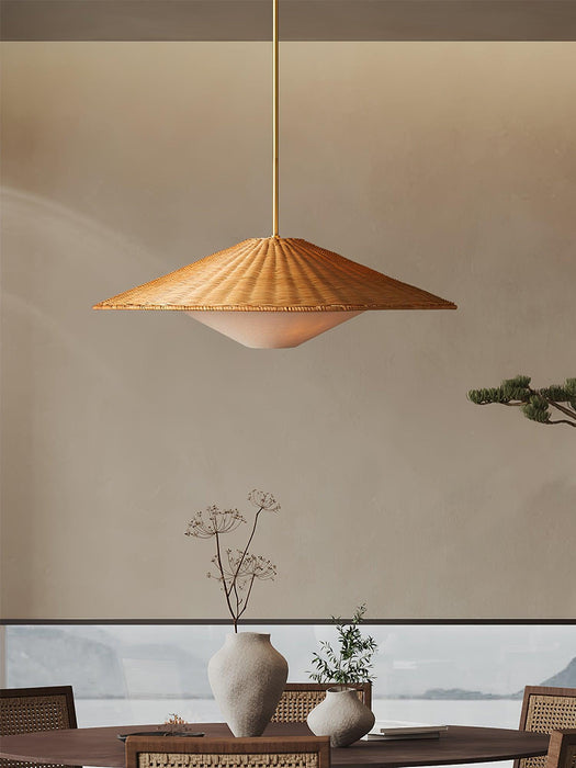 Rattan Hat Pendant Light-DWHOME