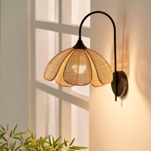 Rattan Petal Wall Lamp-DWHOME