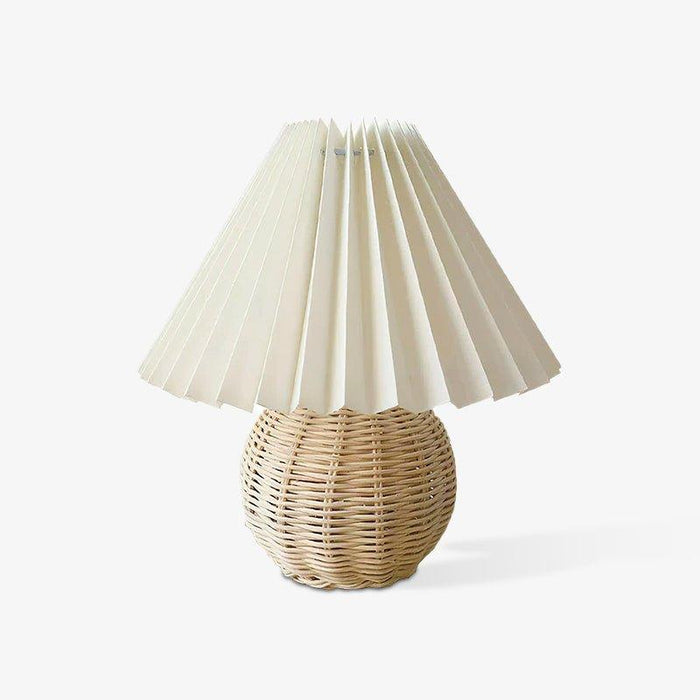 Rattan Pleated Table lamp-DWHOME