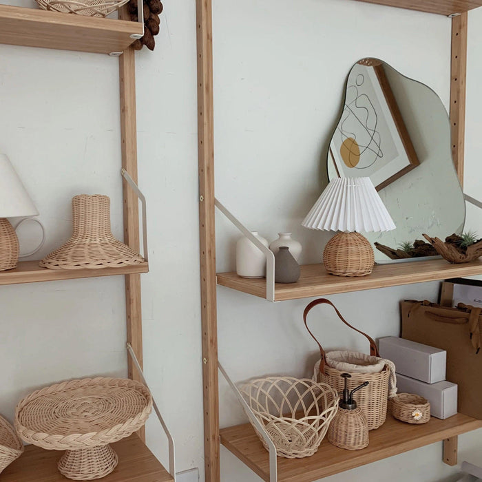 Rattan Pleated Table lamp-DWHOME