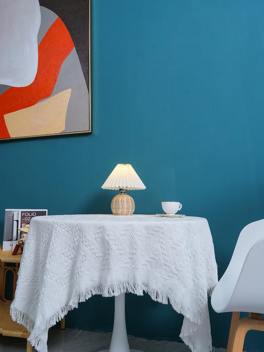 Rattan Pleated Table lamp-DWHOME