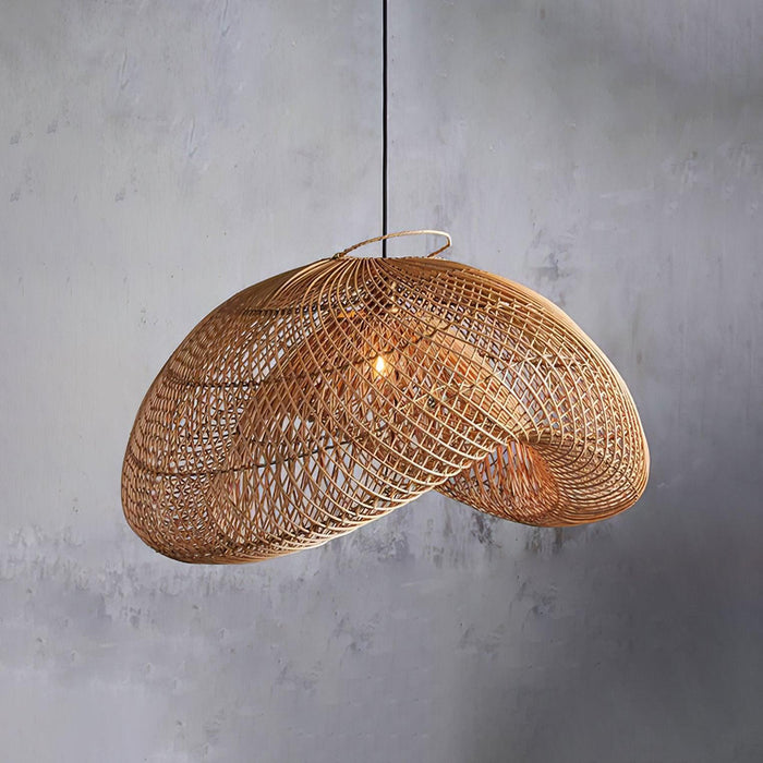 Rattan Wave Pendant Light-DWHOME