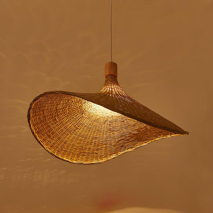 Rattan Weave Hat Pendant Light-DWHOME