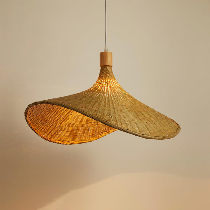 Rattan Weave Hat Pendant Light-DWHOME