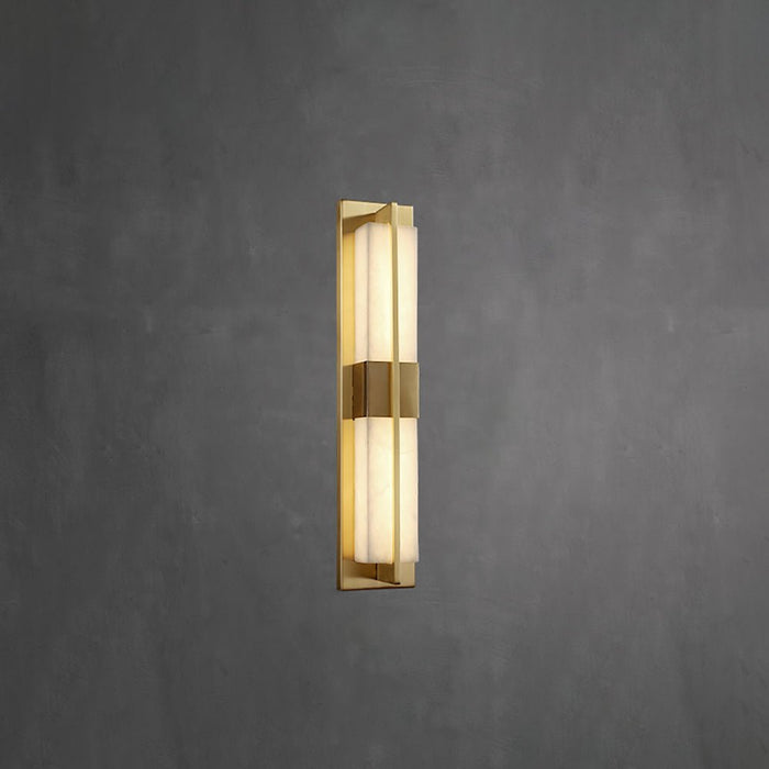 Rectangular Alabaster Brass Wall Sconce - Vakkerlight