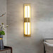 Rectangular Alabaster Brass Wall Sconce - Vakkerlight