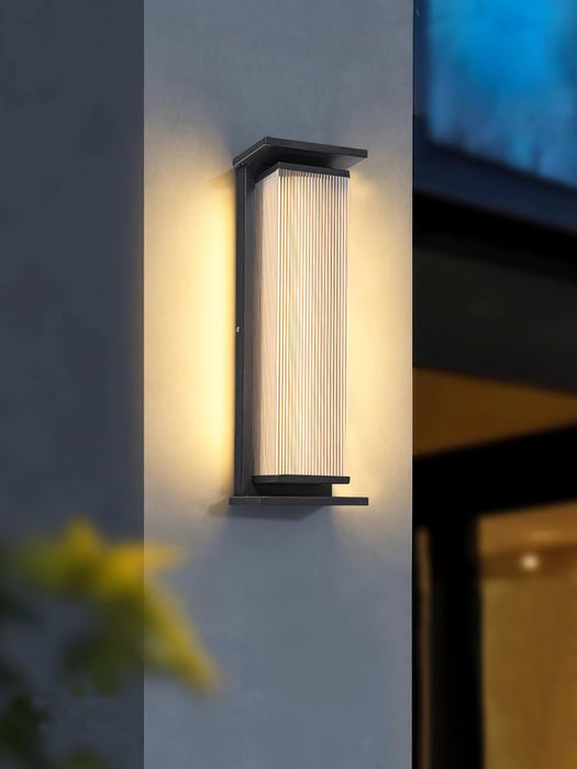 Rectangular Box Solar Outdoor Wall Lamp-DWHOME