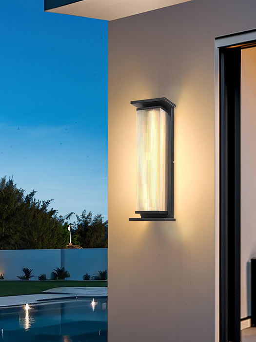 Rectangular Box Solar Outdoor Wall Lamp-DWHOME