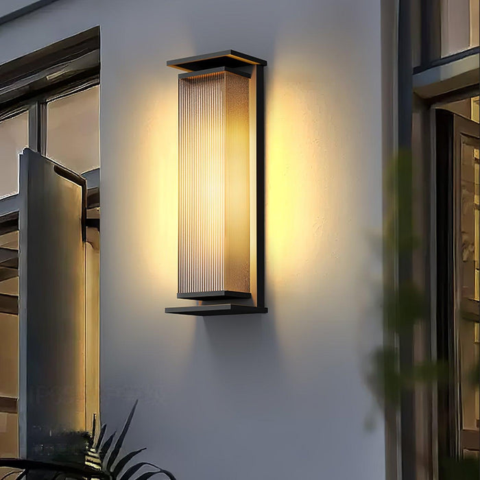 Rectangular Box Solar Outdoor Wall Lamp-DWHOME