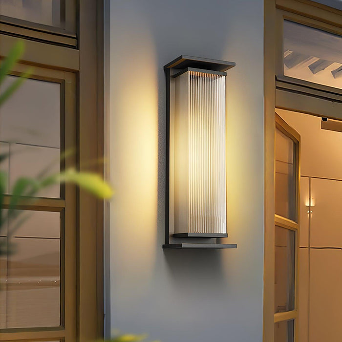 Rectangular Box Solar Outdoor Wall Lamp-DWHOME