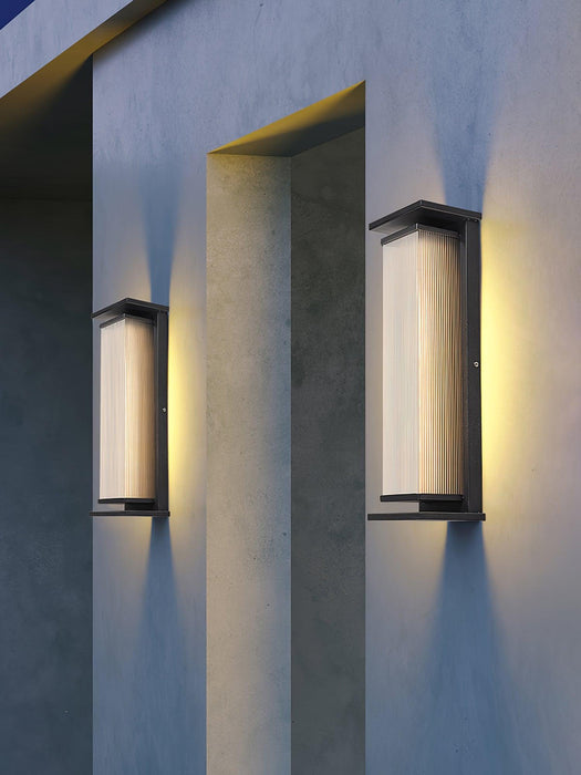 Rectangular Box Solar Outdoor Wall Lamp-DWHOME
