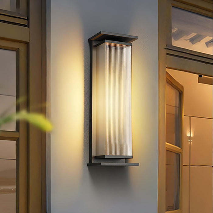Rectangular Box Solar Outdoor Wall Lamp-DWHOME