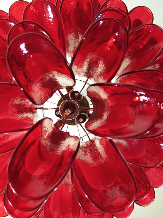 Red Glass Murano Petals Chandelier-DWHOME