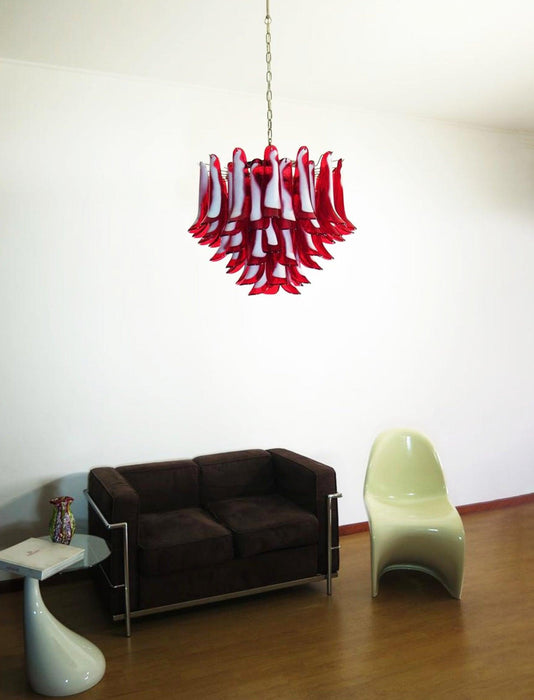 Red Glass Murano Petals Chandelier-DWHOME