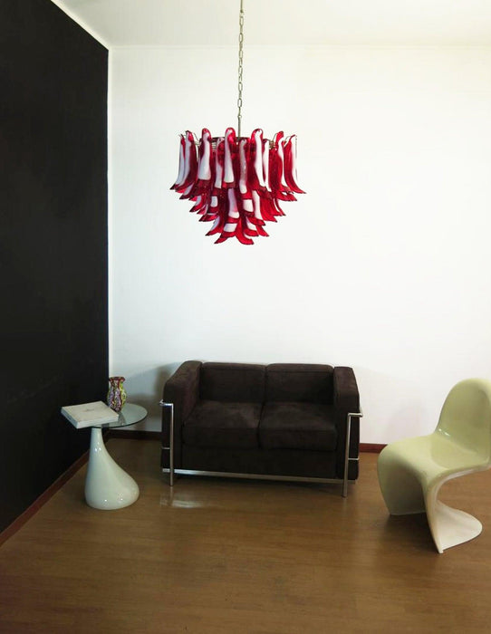 Red Glass Murano Petals Chandelier-DWHOME