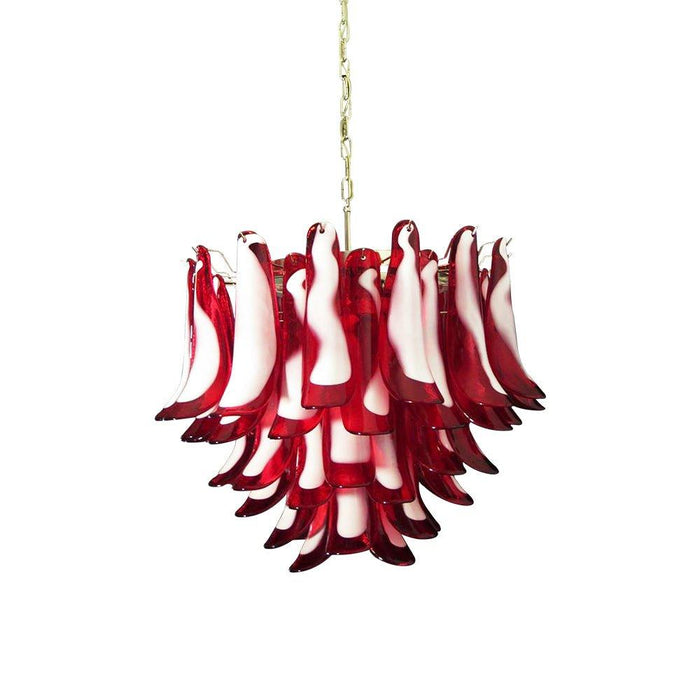 Red Glass Murano Petals Chandelier-DWHOME