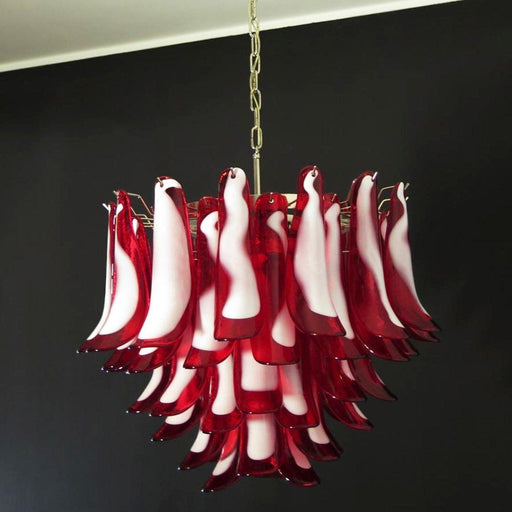 Red Glass Murano Petals Chandelier-DWHOME