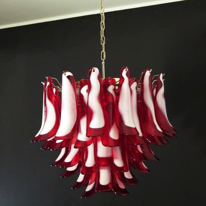 Red Glass Murano Petals Chandelier-DWHOME