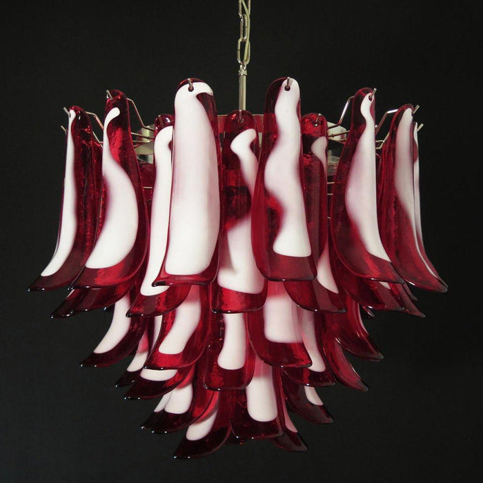 Red Glass Murano Petals Chandelier-DWHOME