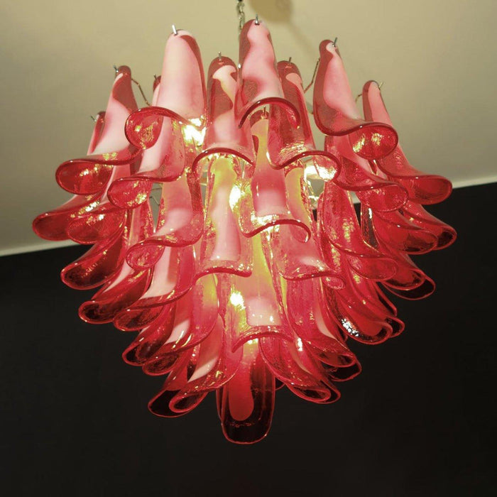 Red Glass Murano Petals Chandelier-DWHOME