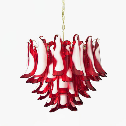 Red Glass Murano Petals Chandelier-DWHOME