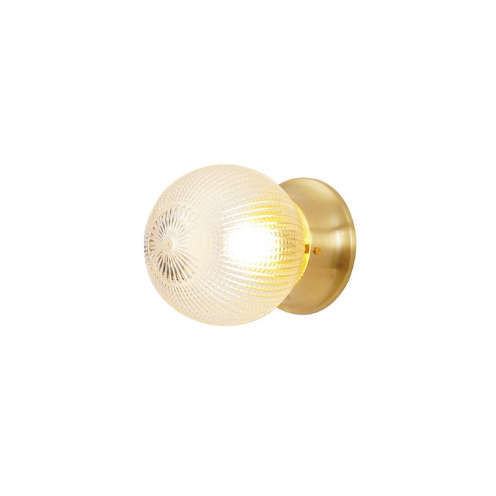 Reeded Globe Flush Ceiling Light-DWHOME