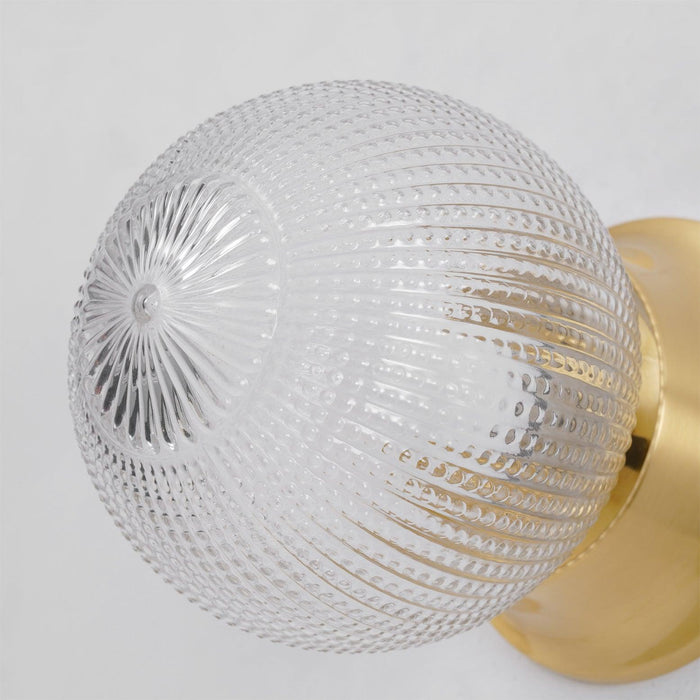 Reeded Globe Flush Ceiling Light-DWHOME