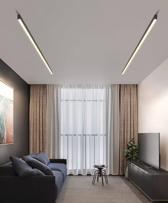 Reetahnna Slim Rectangular Linear Ceiling Lamp - DWHOME