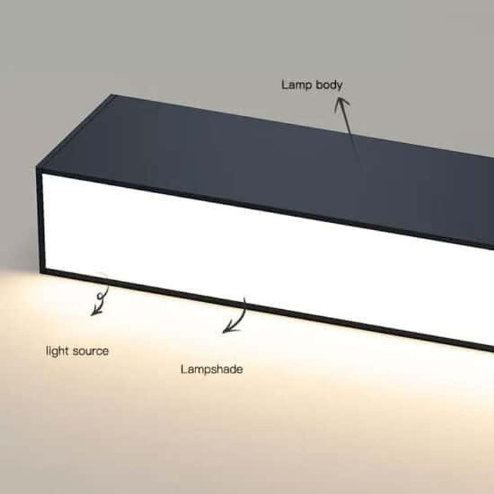 Reetahnna Slim Rectangular Linear Ceiling Lamp-DWHOME