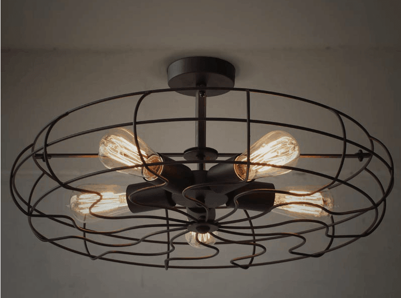 Lars Retro Caged Fan Lamp - DWHOME